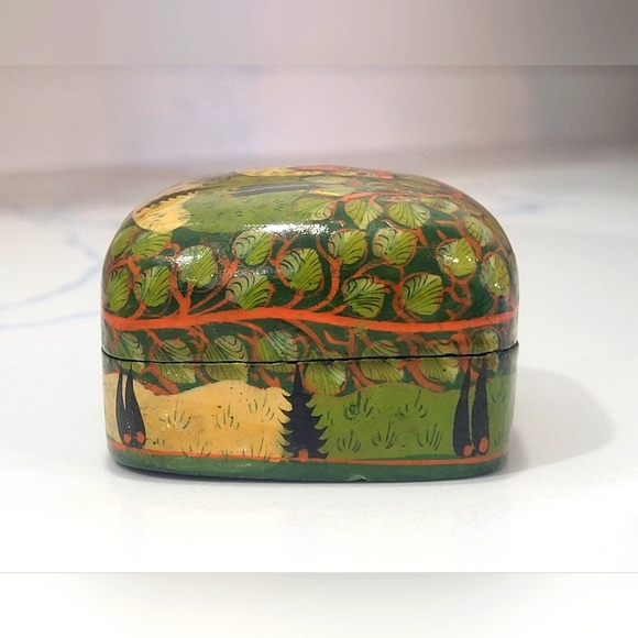 Vtg | Handmade| Kashmir| Lacquered Trinket Box - Picture 13 of 16